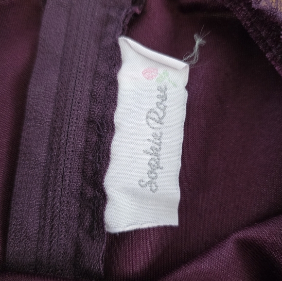 Sophie Rose Purple Velvet Long Sleeve Glitter Ruffle Bow Dress Girls Size 4T - Picture 6 of 8